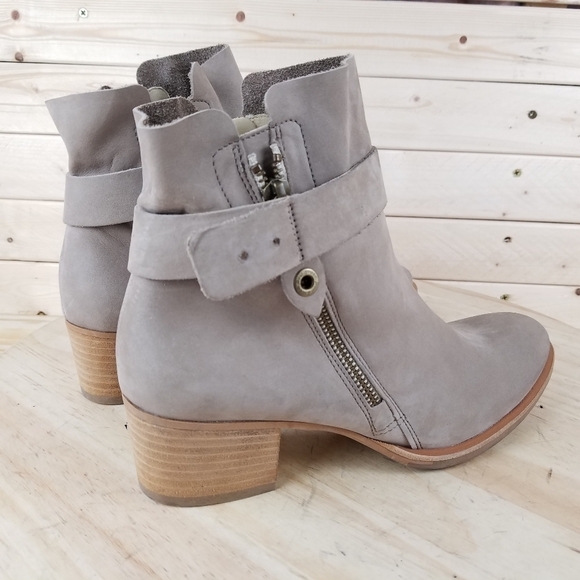 Paul Green 7.5 US Leather Ankle Boot Booties Side Zip Western Biker Moto NEW - Picture 5 of 15